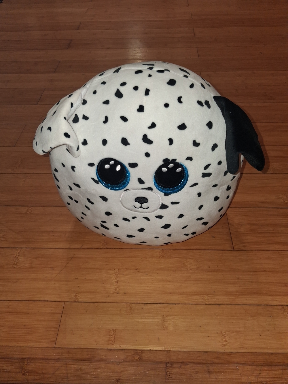 Ty Dalmatian Plush Ball Toy - White, Black & Blue Accents